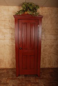 red cabinet milk paint