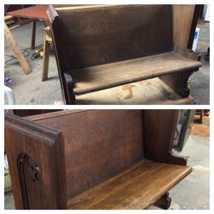 refinished bench before and after