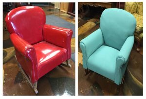 rocking chair re-upholstered