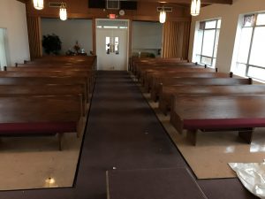 wooden pews