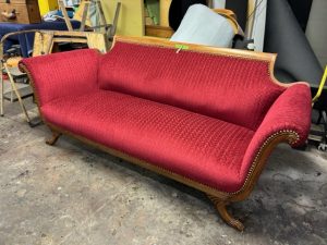 Couch after reupholstery and repair